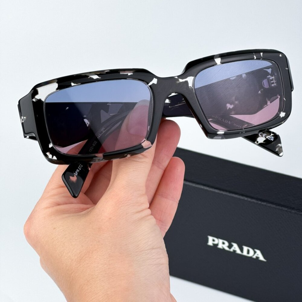 Prada PR27ZS 15O60E bRAND NEW Sunglasses Black Tortoise Blue Gradient Unisex